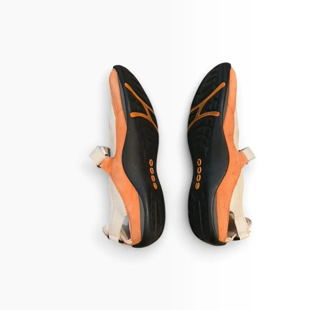 ECCO Receptor Technology Women’s 10/10/10.5 Orange White Leather Mary Jane Shoes